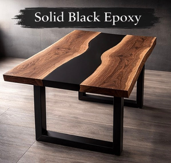 Custom Live Edge Epoxy River Dining Table
