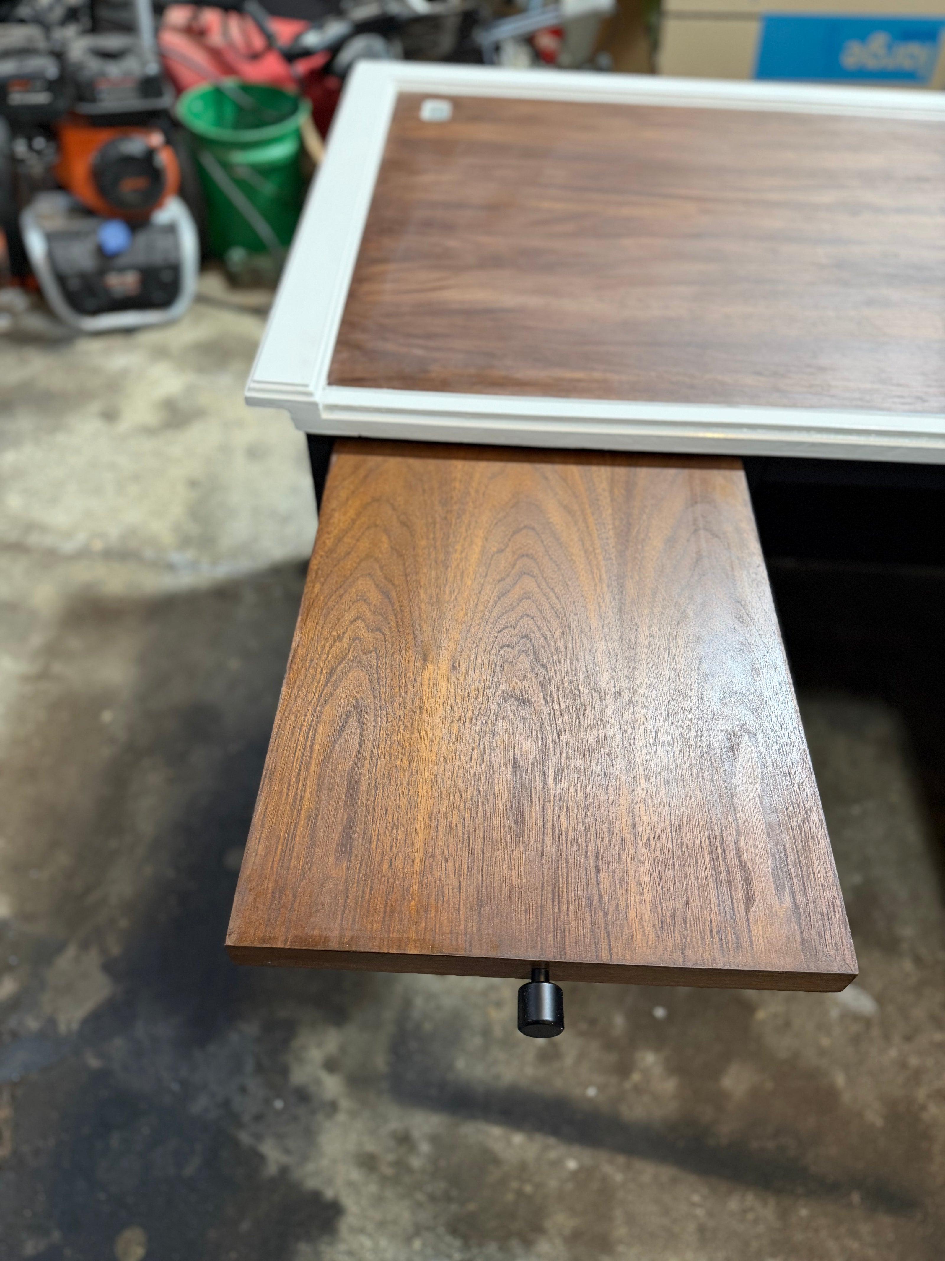 Restored L-Shaped Executive Desk | Modern Two-Tone | 5.5ft x 5.5ft | Locking Drawers