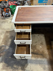 Restored L-Shaped Executive Desk | Modern Two-Tone | 5.5ft x 5.5ft | Locking Drawers