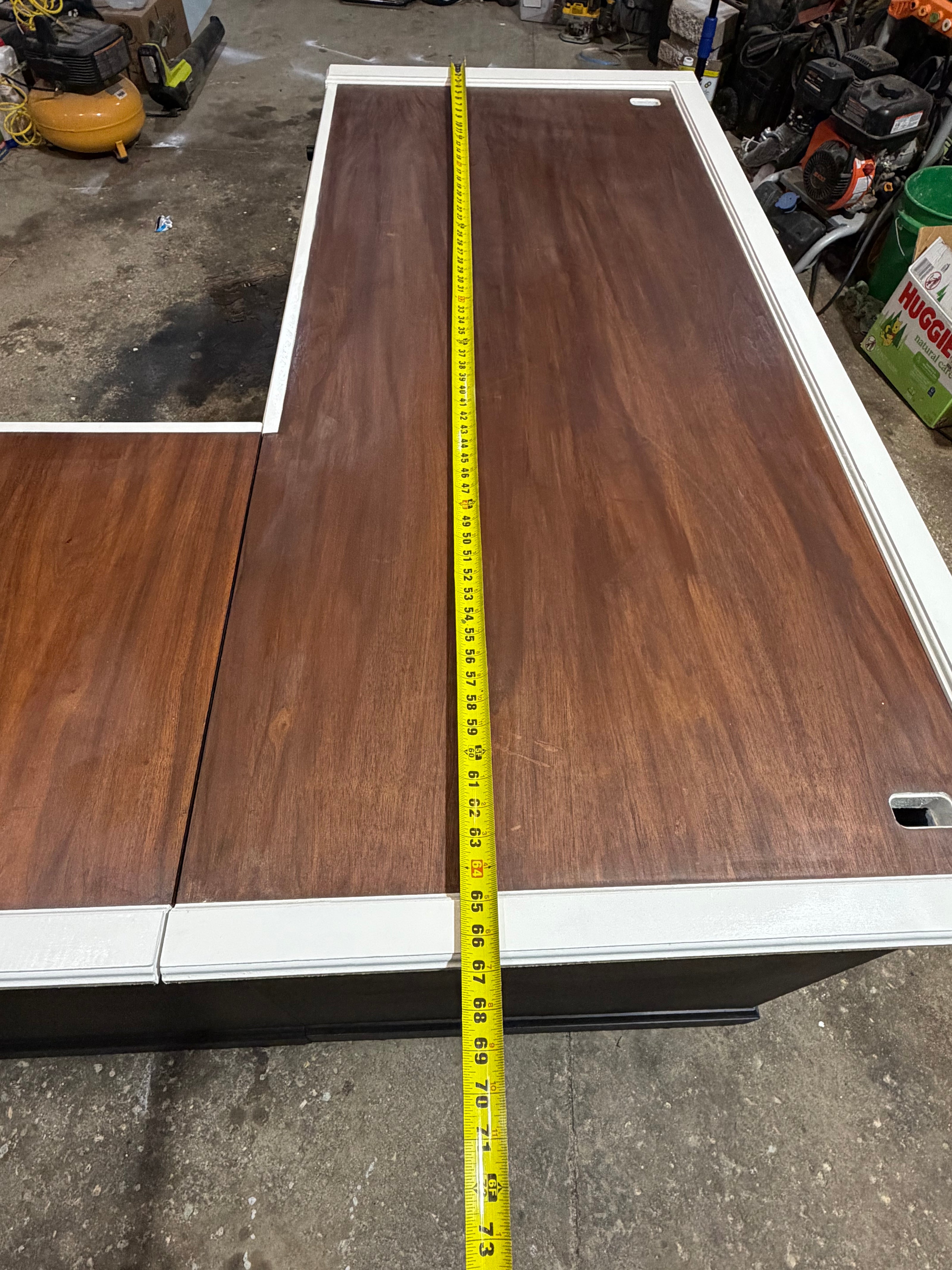 Restored L-Shaped Executive Desk | Modern Two-Tone | 5.5ft x 5.5ft | Locking Drawers